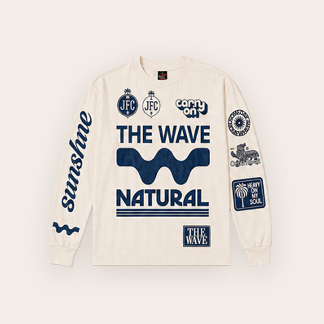 The Wave Racing Long Sleeve Natural T-shirt