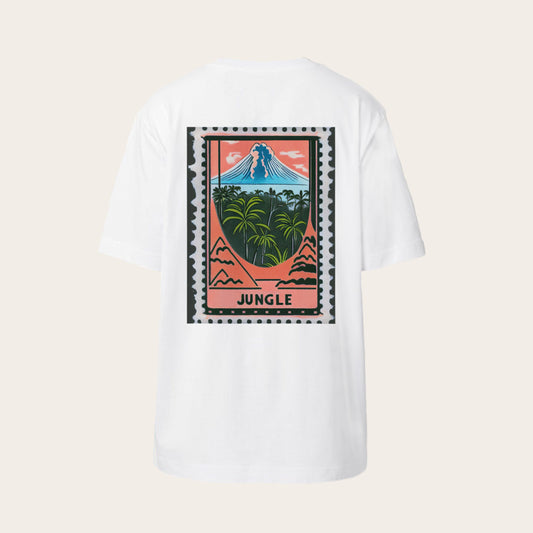 Jungle Volcano Paradise Stamp T-shirt