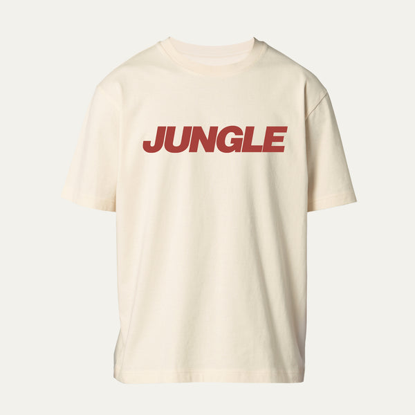 CREAM T-SHIRT WITH RED JUNGLE LOGO